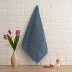 Soley | Alana | Extra Yumuşak Pamuklu Pirinç Örgü El Havlusu - 50 x 90 cm - Petrol Mavisi