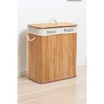 Soley Foldi Bamboo Çift Hazneli Örme Çamaşır Sepeti