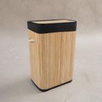 Soley | Foldi | Bamboo Örme Çamaşır Sepeti - 40 x 30 x 60 cm - Siyah