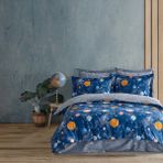 Soley | Galaxy | %100 Pamuklu Çift Kişilik Nevresim Takımı - Mavi - 200 x 220 cm