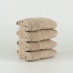 Soley | Hermoso | %100 Pamuk 4'lü Misafir / Mutfak Havlusu Seti - Bej - 30 x 50 cm