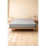 Soley | Jersey | %100 Pamuk Çift Kişilik Premium Lastikli Çarşaf - Gri - 200 x 200