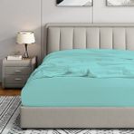 Soley | Jersey | Doğal Pamuklu Tek Kişilik 100 x 200 Lastikli Çarşaf - Su Yeşili - 100 x 200 cm
