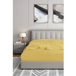 Soley Jersey Hardal Sarısı %100 Pamuk Tek Kişilik 120x200 cm Lastikli Çarşaf