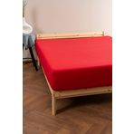 Soley Jersey Kırmızı Premium Pamuklu Tek-Çift Kişilik 160x200 cm Lastikli Çarşaf