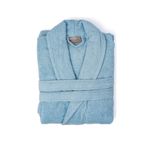 Soley Minerva Extra Yumuşak %100 Pamuk Kadın / Erkek Unisex Bornoz Mavi