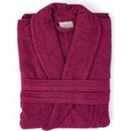Soley | Minerva | Extra Yumuşak %100 Pamuklu Kadın / Erkek Unisex Bornoz - Bordo - 3XL