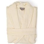 Soley | Minerva | Extra Yumuşak %100 Pamuklu Kadın / Erkek Unisex Bornoz - Krem - 2XL