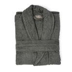 Soley | Minerva | Extra Yumuşak%100 Pamuklu Kadın/Erkek Unisex Bornoz M - BEDEN ANTRASİT
