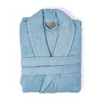 Soley | Minerva | Extra Yumuşak%100 Pamuklu Kadın/Erkek Unisex Bornoz Mavi XXXL - BEDEN