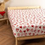 Soley | Mix & Match | Lover | %100 Pamuk Tek Kişilik Düz Çarşaf - 160 x 240 cm - Kırmızı