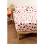 Soley Mix & Match Lover Kırmızı %100 Pamuk Çift Kişilik Çarşaf Seti