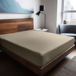 Soley Mix & Match Plain Bej %100 Pamuk Çift Kişilik 140x200 cm Ranforce Lastikli Çarşaf