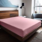 Soley Mix & Match Plain Pembe %100 Pamuk Çift Kişilik 140x200 cm Ranforce Lastikli Çarşaf