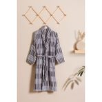 SOLEY Piano | %100 Pamuk Jakarlı Unisex Bornoz, Antrasit / 3XL