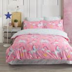 Soley | Pony | Pamuklu Çift Kişilik Nevresim Takımı - Pembe - 200 x 220 cm