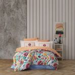 Soley | Regina | %100 Pamuklu Çift Kişilik Nevresim Takımı - Oranj - 200 x 220 cm