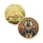 Solfera Anubis Antik Mısır Mitoloji Koleksiyon Metal Hатıra Parası, Altın/Dore, CP004