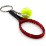 Solfera Bordo Kırmızı Tenis Raketi ve Topu Pvc Anahtarlık KC938