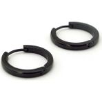 Solfera Büyük Boy 20 mm Halka Siyah Çelik Halka Küpe E837