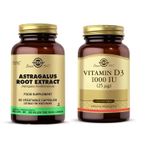 Solgar Astragalus Root Extract 60 Kapsül+ Vitamin D3 1000 Iu 100 Kapsül - Aromasız