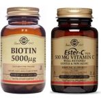 Solgar Biotin 5000 Mcg 50 Kapsül+ Ester-C Plus 500 Mg 50 Kapsül - Aromasız