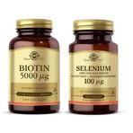 Solgar Biotin 5000 mcg 50 Kapsül + Selenium 100 Tablet