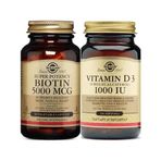 Solgar Biotin 5000 mcg 50 Kapsül + Vitamin D3 1000 IU 100 Kapsül