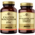 Solgar Calcium Magnesium Plus Zinc 100 Tablet + Hyaluronic Acid Collagen Complex 30 Tablet - Aromasız