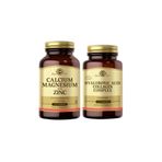 Solgar Calcium Magnesium Plus Zinc 100 Tablet + Hyaluronic Acid Collagen Complex 30 Tablet
