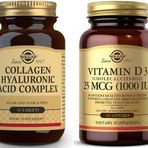 Solgar Hyaluronic Acid Collagen Complex 30 Tablet + Solgar Vitamin D3 1000 IU 100 Tablet