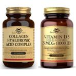 Solgar Hyaluronic Acid Collagen Complex 30 Tablet + Vitamin D3 1000IU 100 Kapsül - Aromasız