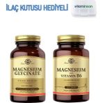 Solgar Magnesium Glycinate 60 Tablet + Solgar Magnesium With Vitamin B6 100 Tablet ( Ilaç Kutusu Hediyeli )