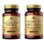 Solgar Vitamin B12 1000 Mcg 100 Kapsül + Vitamin D3 1000IU 100 Kapsül - Aromasız