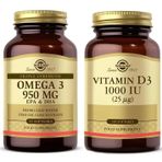 Solgar Vitamin D3 1000 IU 100 Kapsül + Omega 3 950 mg 50 Kapsül