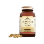 Solgar Vitamin D3 1000 IU 25 Mg (100 Kapsül) Besin Takviyesi İçin Yüksek Kalite D Vitamini