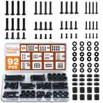 Solid As Mountain 92 ADET Evrensel TV Montaj Donanımı Vida Kiti Seti - M4 M5 M6 M8 Çoğu TV/Monitör için Vidalar, Ara Parçalar ve Yıkayıcılar VESA Montajı, 80 inç'e kadar Kutulu TV Montaj Yedek Vidaları, Siyah