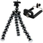 Soligor Gopro Cep Telefonu Kamera Uyumlu Esnek Masaüstü Ahtapot Tripod - Siyah - Beyaz