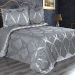 Solinas Collection Classy Gri Çift Kişilik Pano Şönil Pike Yatak Örtüsü - 250 x 260 cm