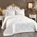 Solinas Collection Classy Krem Çift Kişilik Şönil Pike Yatak Örtüsü - 250 x 260 cm