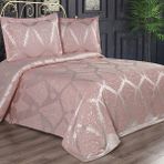 Solinas Collection Classy Pudra Çift Kişilik Pano Şönil Pike Yatak Örtüsü - 250 x 260 cm