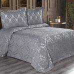 Solinas Collection Dirhem Gri Çift Kişilik Şönil Pike Yatak Örtüsü - 250 x 260 cm