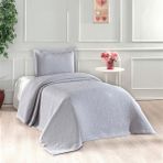Solinas Collection Soldi Fiori Gri Tek Kişilik Yatak Örtüsü - 180 x 250 cm