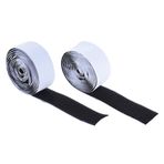 Solinder Cırt cırtlı pedal, montaj bandı, sabitleme bandı, 2 m genişlik, 3 cm, gitar pedalı panosu için, 2'li paket (1 kanca + 1 halka)