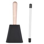Solinder Cowbell profesyonel metal inek çanı, ahşap saplı vurmalı perküsyon aleti