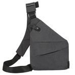 Solinder Travel sling bag askılı çanta, erkekler / kadınlar için göğüs cebi, hafif, çok fonksiyonlu seyahat omuz çantası, dış mekan/moda, boş zaman, iş için bilimsel saklama, sol/sağ, Gri, sağ
