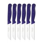 Solingen 6'lı Tırtıklı Meyve Bıçağı Seti, Paslanmaz Çelik, Ergonomik Kaymaz Sap, Ultra Keskin, Meyve ve Sebze için, 18 cm (MOR)