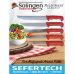 Solingen Messermann Germany Sefertech | Bıçak Seti - (5 Parça / Kırmızı) Solingen Şef Bıçağı Takımı