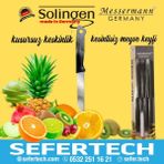 Solingen Messermann Germany Sefertech | Bıçak Seti - Solingen | 6'lı Tek Renk Takım Sebze Meyve Bıçağı - Beyaz - Siyah