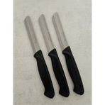 Solingen Micro Tırtıklı Sebze Doğrama Bıçağı 3 Adet Siyah Paslanmaz Çelik Malzeme ile Ergonomik Kullanım